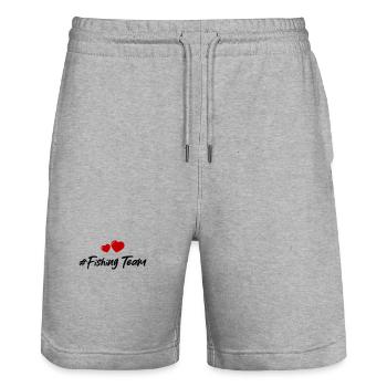 Cœur d’équipe de pêche - Short de jogging bio TRAINER Stanley/Stella unisexe - gris chiné - Devant - Nik (191cm) & Marisol (170cm)