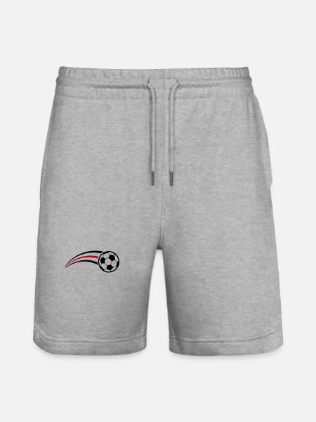 Soccer Symbol Tail - Stanley/Stella Trainer Unisex Organic Jogging Shorts - heather grey