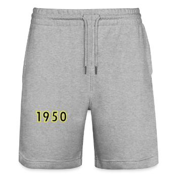 1950 Jahr Geburtstag - Stanley/Stella Unisex Bio Joggingshorts Trainer  - Grau meliert - Vorne - Nik (191cm) & Marisol (170cm)