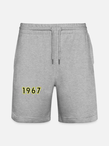 1967 Year Birthday - Stanley/Stella Trainer Unisex Organic Jogging Shorts - heather grey