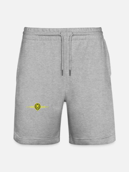 Lion Symbol King Crown - Stanley/Stella Trainer Unisex Organic Jogging Shorts - heather grey