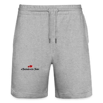 bachelorette team herz - Stanley/Stella Unisex Bio Joggingshorts Trainer  - Grau meliert - Vorne - Nik (191cm) & Marisol (170cm)