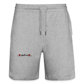 Mallorca Herz Liebe - Stanley/Stella Unisex Bio Joggingshorts Trainer  - Grau meliert - Vorne - Nik (191cm) & Marisol (170cm)