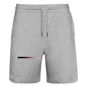 Malle 2024 Mallorca - Stanley/Stella Unisex Bio Joggingshorts Trainer  - Grau meliert - Vorne - Nik (191cm) & Marisol (170cm)
