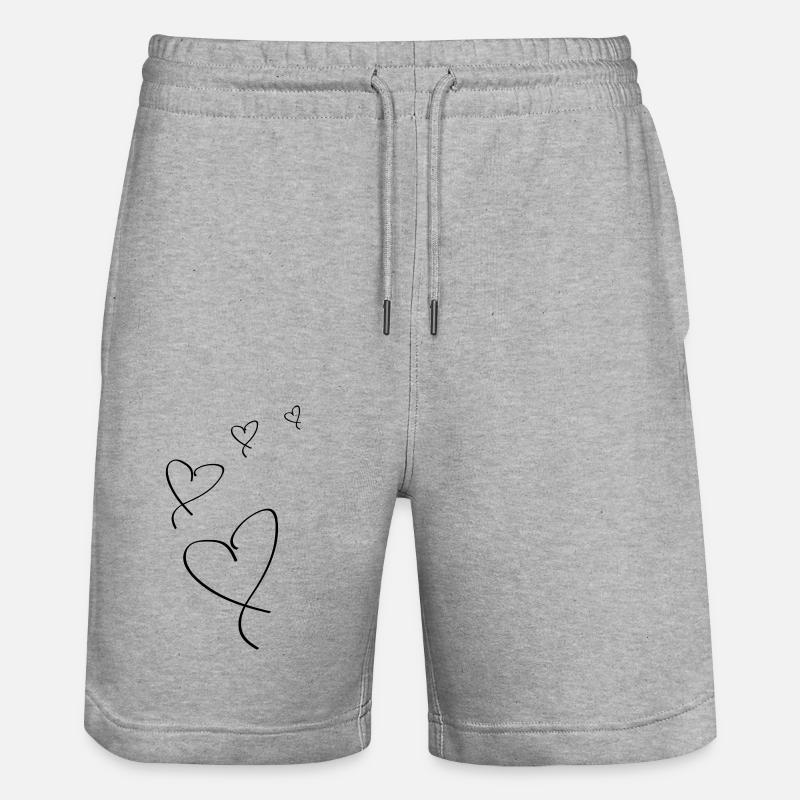 Fliegende Herzen - Stanley/Stella Unisex Bio Joggingshorts Trainer  - Grau meliert