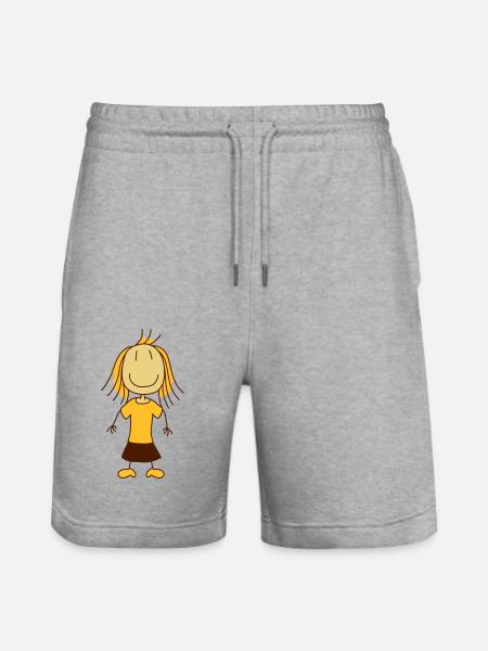 nice little happy girl - Stanley/Stella Trainer Unisex Organic Jogging Shorts - heather grey