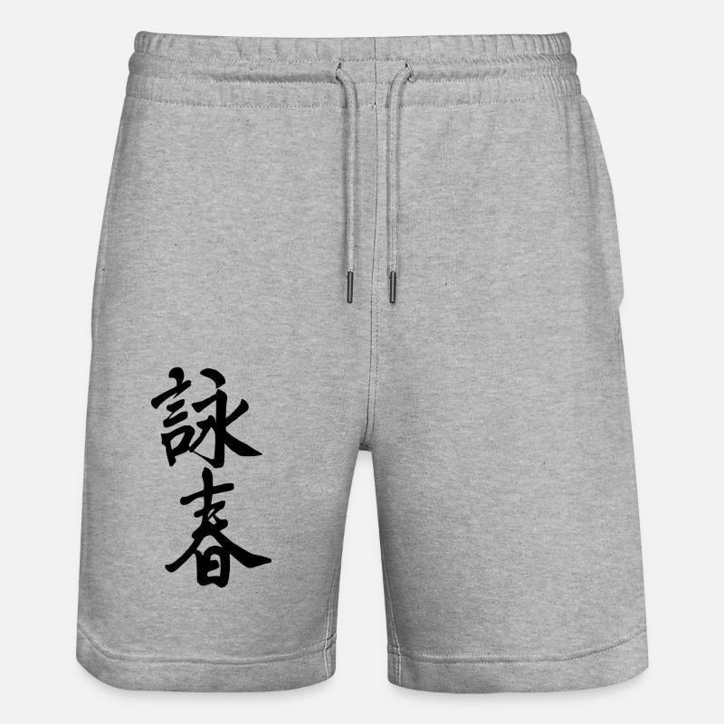 Caractères chinois Wing Chun - noir - Short de jogging bio TRAINER Stanley/Stella unisexe - gris chiné