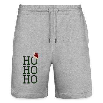 Noël HoHoHo Santa Claus Beanie Cadeau - Short de jogging bio TRAINER Stanley/Stella unisexe - gris chiné - Devant - Nik (191cm) & Marisol (170cm)