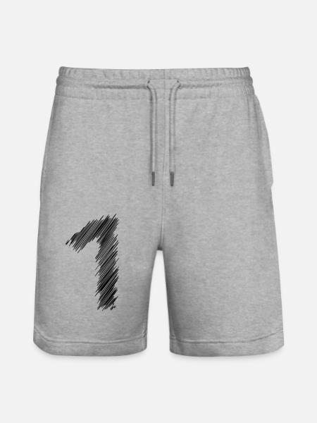 1 Hatching design - Stanley/Stella Trainer Unisex Organic Jogging Shorts - heather grey