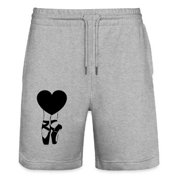 Dancing Dance Music - Stanley/Stella Unisex Bio Joggingshorts Trainer  - Grau meliert - Vorne - Nik (191cm) & Marisol (170cm)