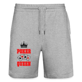 poker queen - Stanley/Stella Unisex Bio Joggingshorts Trainer  - Grau meliert - Vorne - Nik (191cm) & Marisol (170cm)