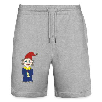 kasper - Stanley/Stella Unisex Bio Joggingshorts Trainer  - Grau meliert - Vorne - Nik (191cm) & Marisol (170cm)