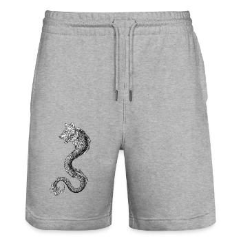 Dacian Draco Dacian Wolf Standarte - Stanley/Stella Unisex Bio Joggingshorts Trainer  - Grau meliert - Vorne - Nik (191cm) & Marisol (170cm)