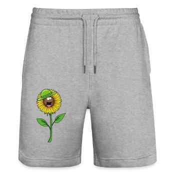 Sommer Sonnenblume Blume Hut Gärtner Flora - Stanley/Stella Unisex Bio Joggingshorts Trainer  - Grau meliert - Vorne - Nik (191cm) & Marisol (170cm)