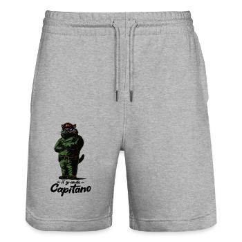 Mr Catnip - il grande Catpitano - Stanley/Stella Unisex Bio Joggingshorts Trainer  - Grau meliert - Vorne - Nik (191cm) & Marisol (170cm)