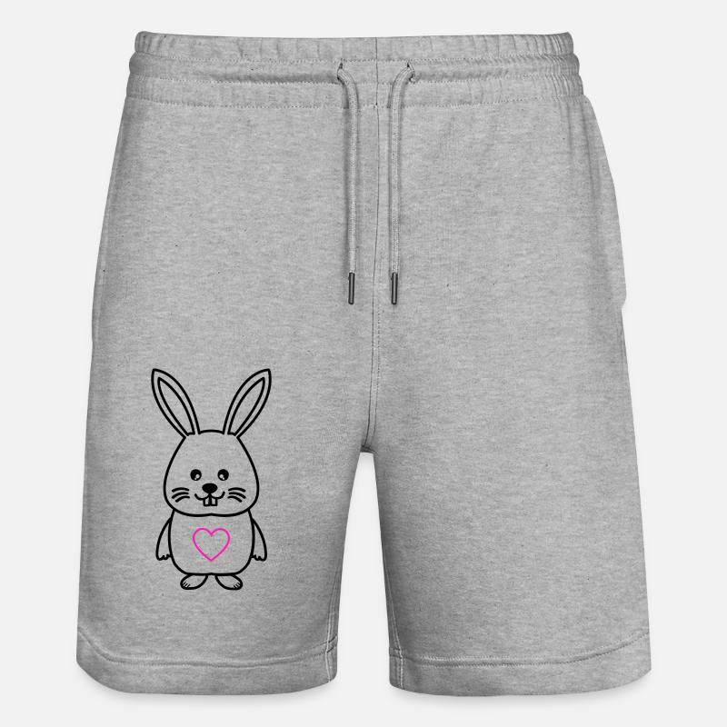 hase comic love - Stanley/Stella Unisex Bio Joggingshorts Trainer  - Grau meliert