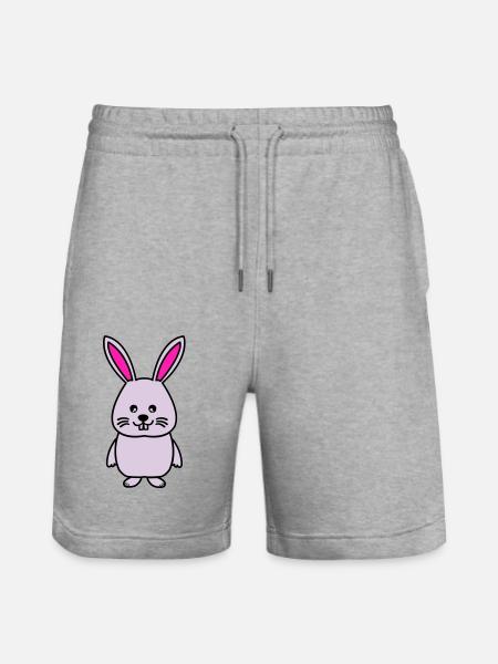 hase comic - Stanley/Stella Unisex Bio Joggingshorts Trainer - Grau meliert