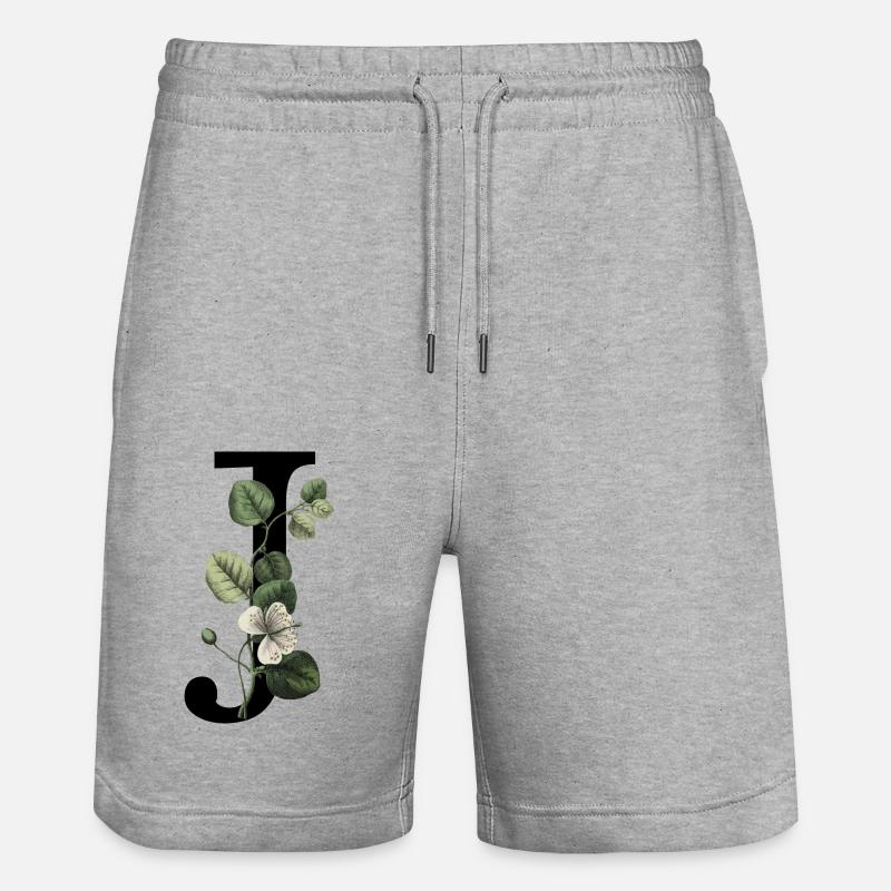 lettre j botanique vert - Short de jogging bio TRAINER Stanley/Stella unisexe - gris chiné