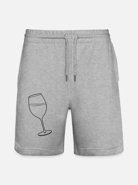 Weinglas - Stanley/Stella Unisex Bio Joggingshorts Trainer - Grau meliert