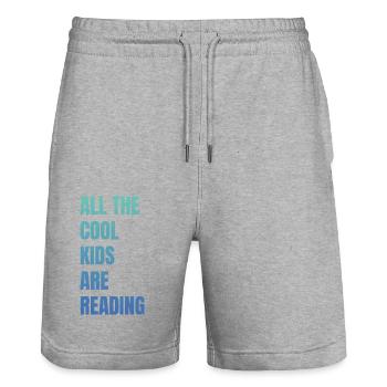 Alle Coolen Kids Lesen Lehrer - Stanley/Stella Unisex Bio Joggingshorts Trainer  - Grau meliert - Vorne - Nik (191cm) & Marisol (170cm)