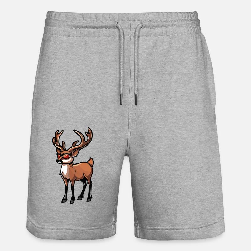 Cerf Bande Dessinée Cool - Short de jogging bio TRAINER Stanley/Stella unisexe - gris chiné