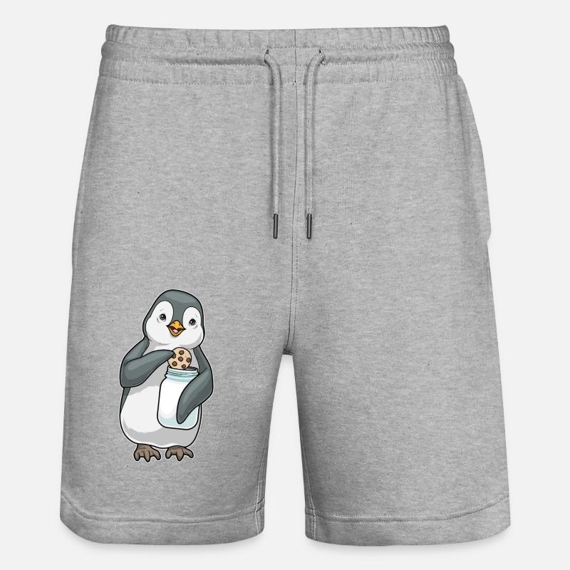 Biscuit pingouin - Short de jogging bio TRAINER Stanley/Stella unisexe - gris chiné