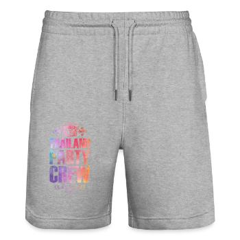 Thailand Party Crew Bunt Urlaub - Stanley/Stella Unisex Bio Joggingshorts Trainer  - Grau meliert - Vorne - Nik (191cm) & Marisol (170cm)