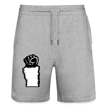 Lama Faust hochstrecken Haarig Affe Rebellion Hand - Stanley/Stella Unisex Bio Joggingshorts Trainer  - Grau meliert - Vorne - Nik (191cm) & Marisol (170cm)
