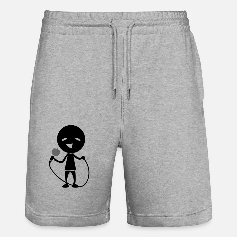 Chanteur avec micro - Short de jogging bio TRAINER Stanley/Stella unisexe - gris chiné