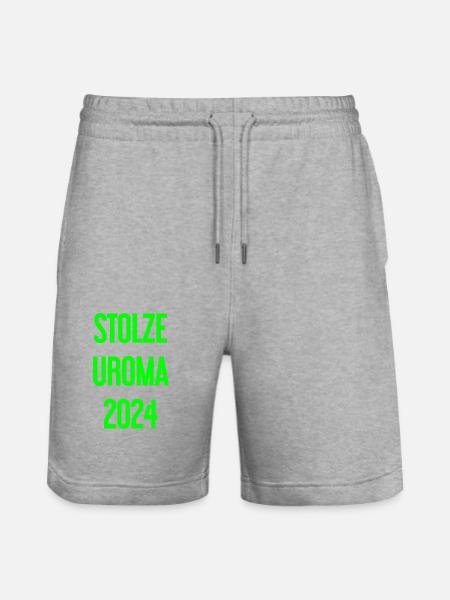 Proud great-grandma 2024 - Stanley/Stella Trainer Unisex Organic Jogging Shorts - heather grey