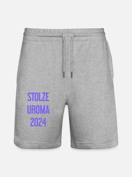 Proud great-grandma 2024 - Stanley/Stella Trainer Unisex Organic Jogging Shorts - heather grey