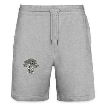 Bonsai Baum Bonsaischale Japanischer Baum - Stanley/Stella Unisex Bio Joggingshorts Trainer  - Grau meliert - Vorne - Nik (191cm) & Marisol (170cm)