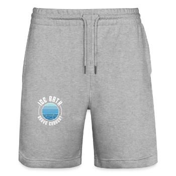 Ice Water Ice Bath Brave Enough Gift Idea - Stanley/Stella Trainer Unisex Organic Jogging Shorts - heather grey - Front - Nik (191cm) & Marisol (170cm)