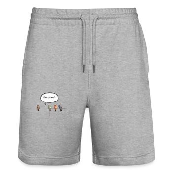 Der hat WiFi - Deutsch - Stanley/Stella Unisex Bio Joggingshorts Trainer  - Grau meliert - Vorne - Nik (191cm) & Marisol (170cm)