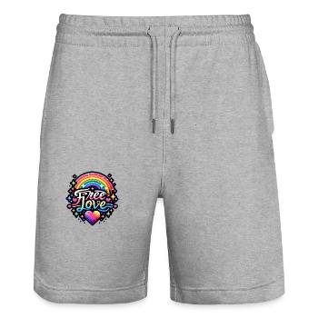FreeLove1 - Stanley/Stella Unisex Bio Joggingshorts Trainer  - Grau meliert - Vorne - Nik (191cm) & Marisol (170cm)