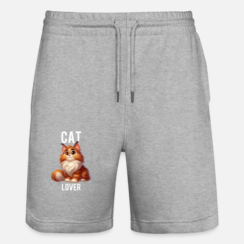 cat lover - Short de jogging bio TRAINER Stanley/Stella unisexe - gris chiné