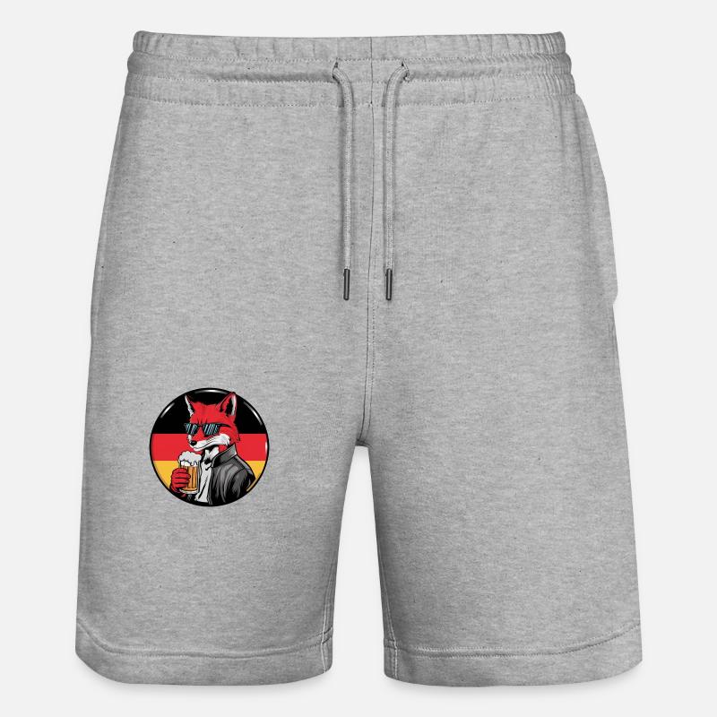 Fuchs Bier Geschenk - Stanley/Stella Unisex Bio Joggingshorts Trainer  - Grau meliert