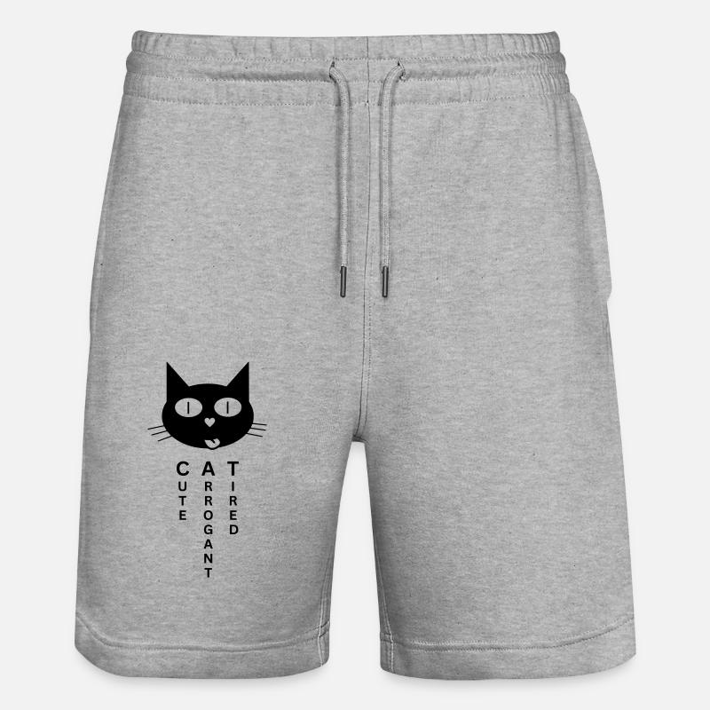 CAT - Mignon Arrogant Fatigué - Short de jogging bio TRAINER Stanley/Stella unisexe - gris chiné