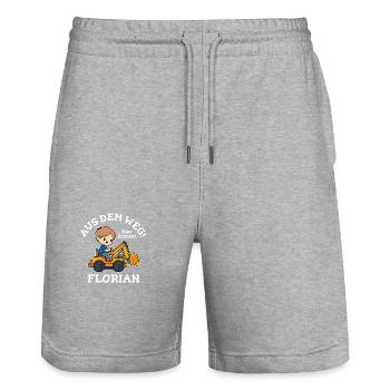Florian Vorname Bagger - Stanley/Stella Unisex Bio Joggingshorts Trainer  - Grau meliert - Vorne - Nik (191cm) & Marisol (170cm)