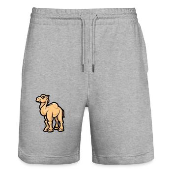 Kamel Comic - Stanley/Stella Unisex Bio Joggingshorts Trainer  - Grau meliert - Vorne - Nik (191cm) & Marisol (170cm)