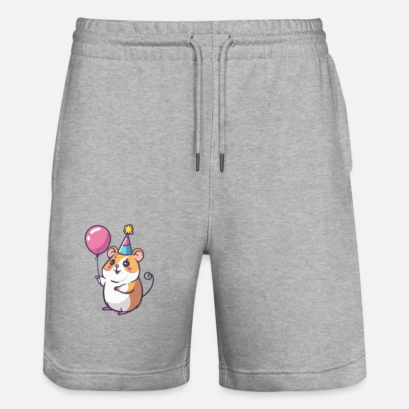 Hamster Anniversaire Bébé - Short de jogging bio TRAINER Stanley/Stella unisexe - gris chiné