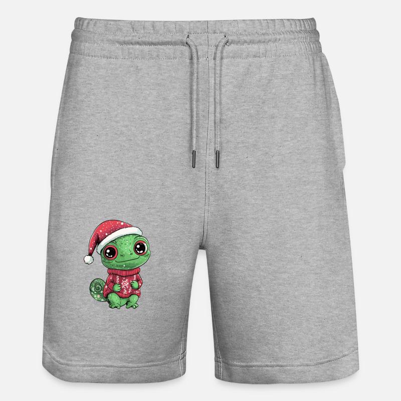 Chameleon Christmas Comic - Stanley/Stella Trainer Unisex Organic Jogging Shorts - heather grey