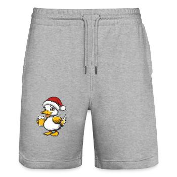 Bière de canard Noël Noël - Short de jogging bio TRAINER Stanley/Stella unisexe - gris chiné - Devant - Nik (191cm) & Marisol (170cm)
