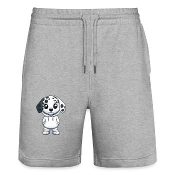Dalmatian Dog Funny - Stanley/Stella Trainer Unisex Organic Jogging Shorts - heather grey - Front - Nik (191cm) & Marisol (170cm)