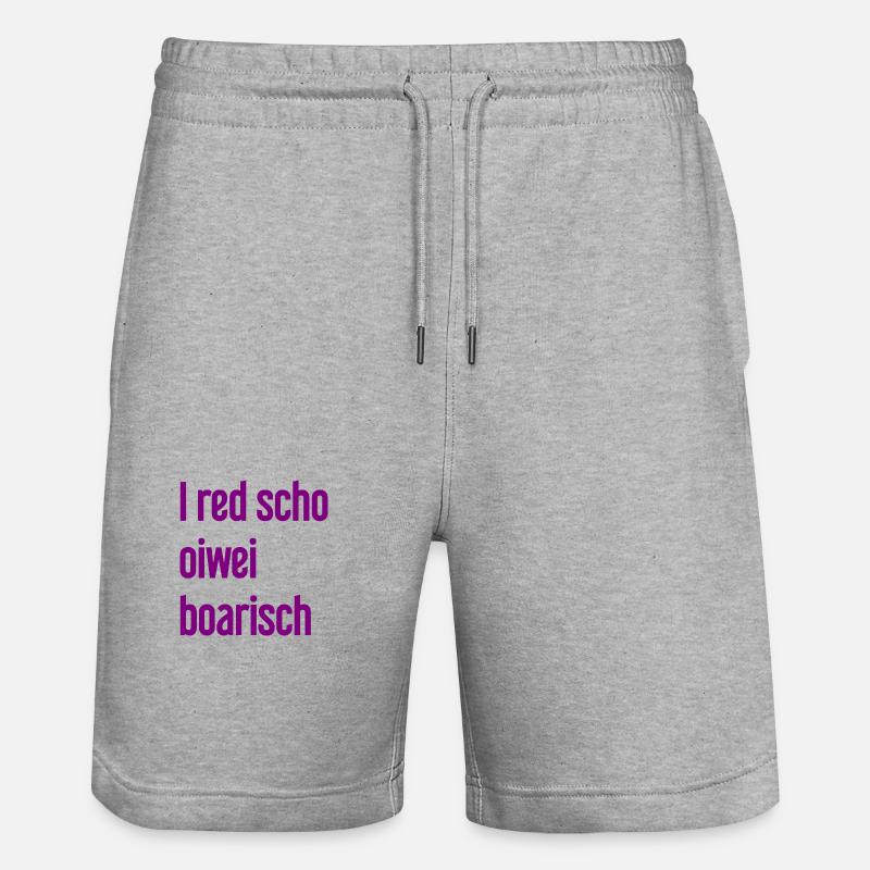 I red scho oiwei boarisch - Short de jogging bio TRAINER Stanley/Stella unisexe - gris chiné