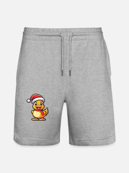 Duck Christmas Christmas - Stanley/Stella Trainer Unisex Organic Jogging Shorts - heather grey