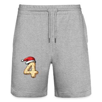 4 Nombre Noël - Short de jogging bio TRAINER Stanley/Stella unisexe - gris chiné - Devant - Nik (191cm) & Marisol (170cm)