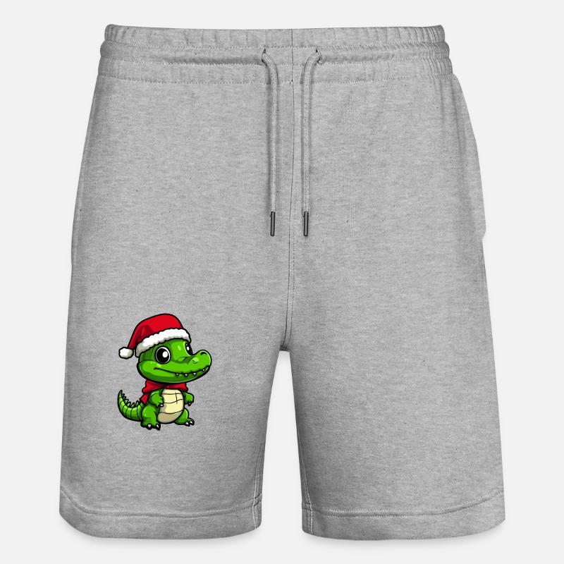 Alligator Noël mignon - Short de jogging bio TRAINER Stanley/Stella unisexe - gris chiné