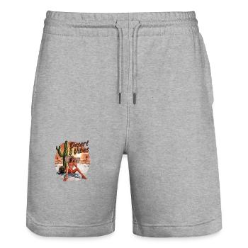 Sonnenuntergang Desert Vibes Urlaub Abenteuer - Stanley/Stella Unisex Bio Joggingshorts Trainer  - Grau meliert - Vorne - Nik (191cm) & Marisol (170cm)