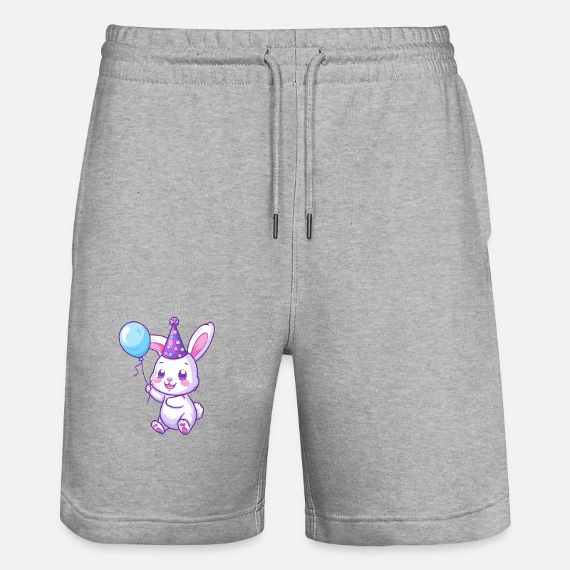 Lapin Anniversaire Bébé - Short de jogging bio TRAINER Stanley/Stella unisexe - gris chiné